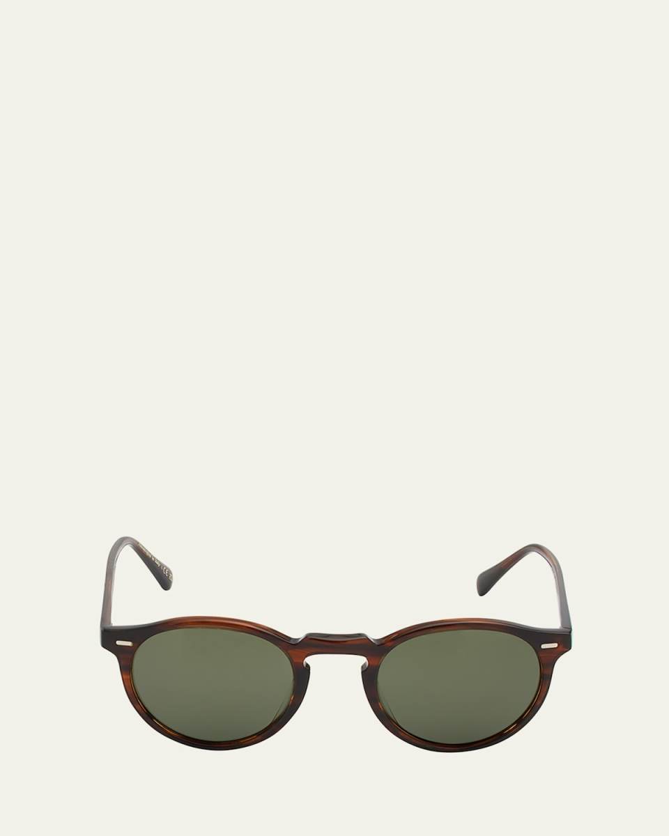 Keyhole-Bridge Round Polarized Sunglasses